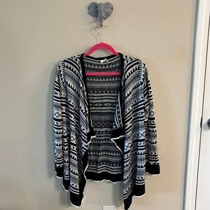 Black and white Aztec design cardigan